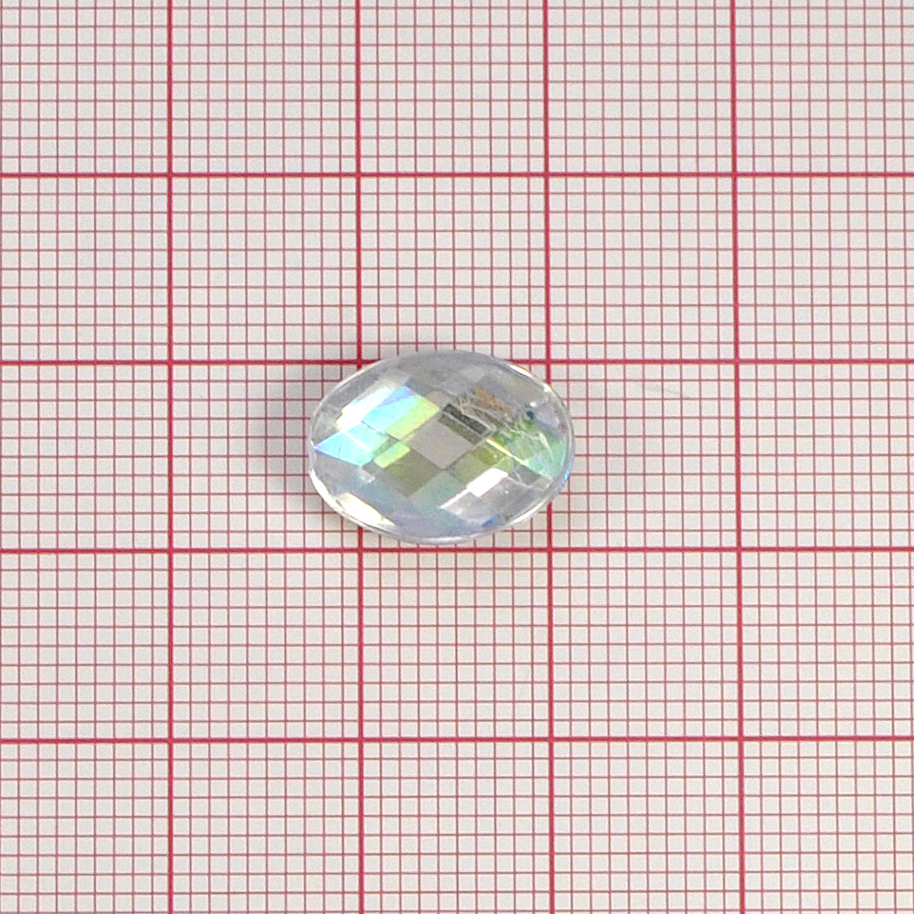 Стразы Д на клей, овал 10*14мм бел.хамелеон 38АВ, 1тыс.шт. Стразы на клей