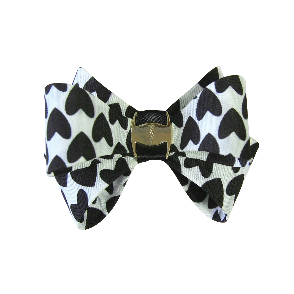 Аппликация декор обувная FF-044 бело-черный бантик Сердечки, шт. Аппликации Пришивные Цветы Банты