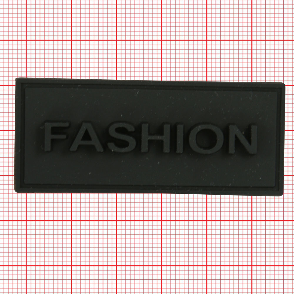 Лейба рез. Fashion 60*25мм черная. Лейба Резина