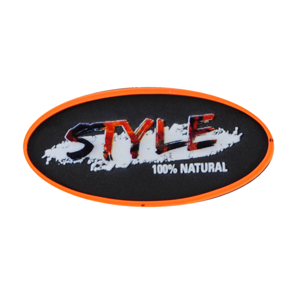 Лейба рез Style 4,5*2,2см, овал, чёрн., оранж., бел., шт. Лейба Резина