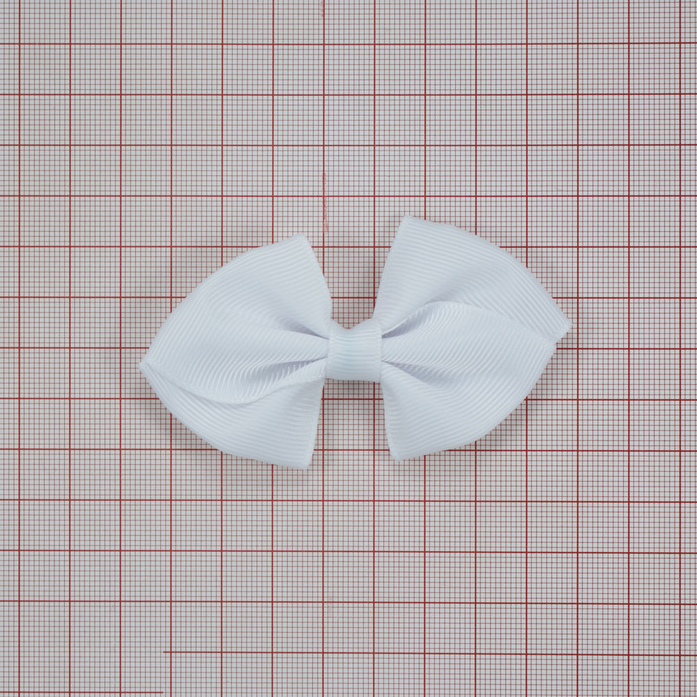 Аппликация декор обувная HHB109 белый бантик Стяжка, шт. Аппликации Пришивные Цветы Банты