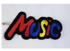 Шеврон клеевой Music, синий, красный, желтый, шт. Нашивка Ткань