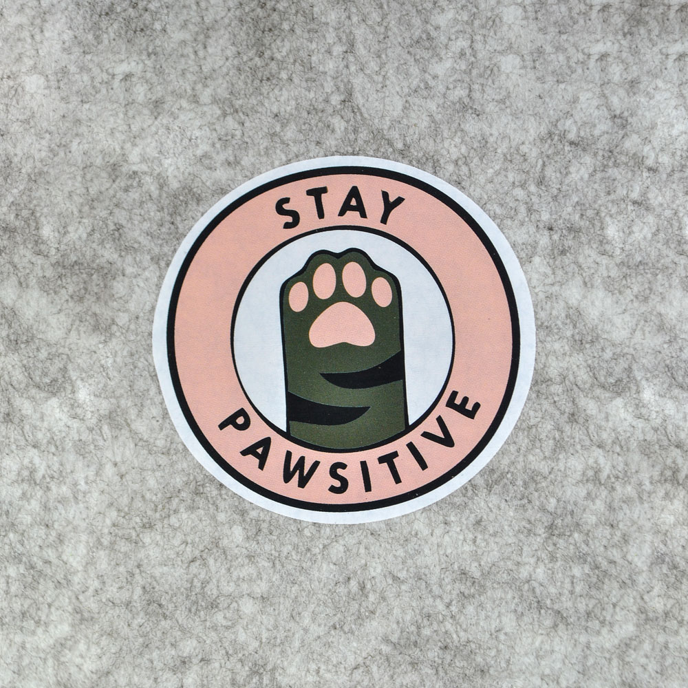 Термоаппликация №13-20 Stay Pawsitive (кошачья лапка) 83*86мм, черно-розовая, 83*86мм, шт. Термопереводки Ассорти