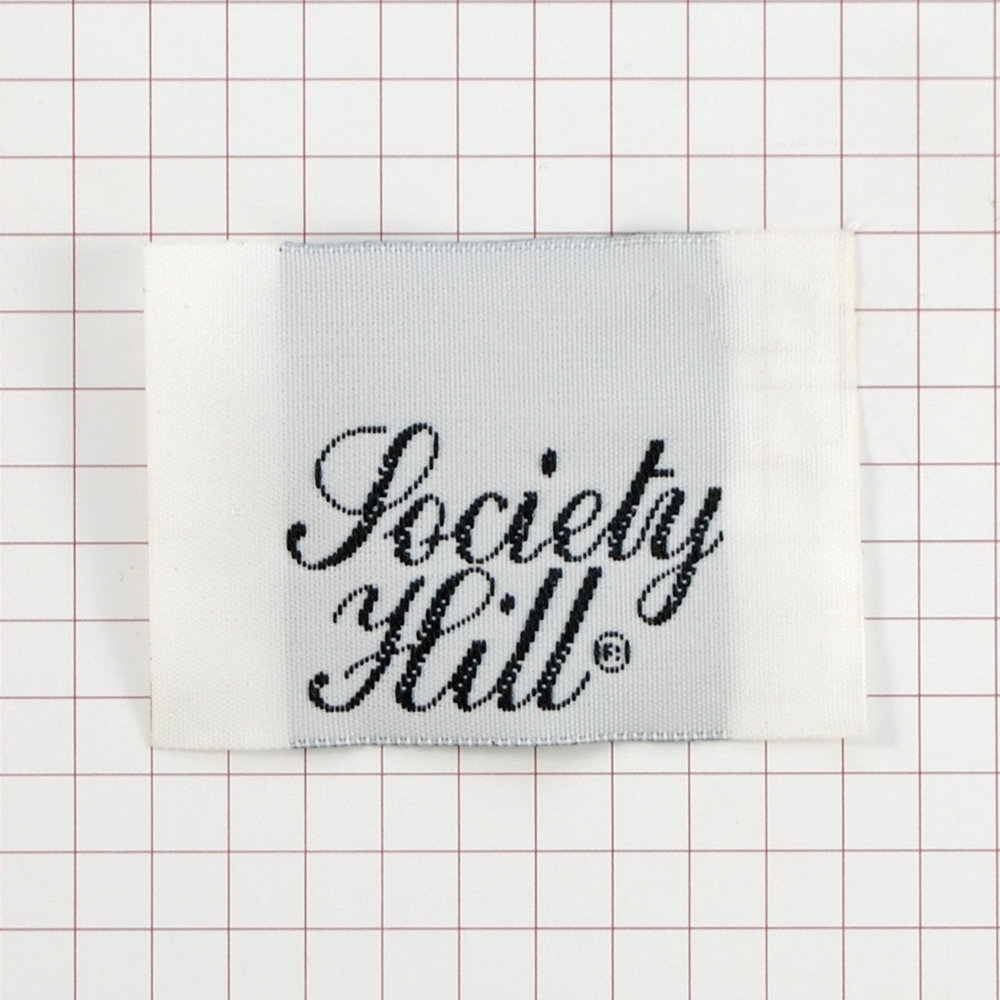 Этикетка тканевая вышитая штучная Yociety Hill. Вышивка / этикетка тканевая