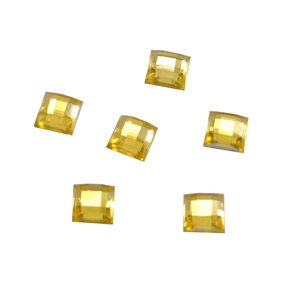 Стразы Д на клей, квадрат 6*6мм темн-желт 10, 1тыс.шт. Стразы на клей