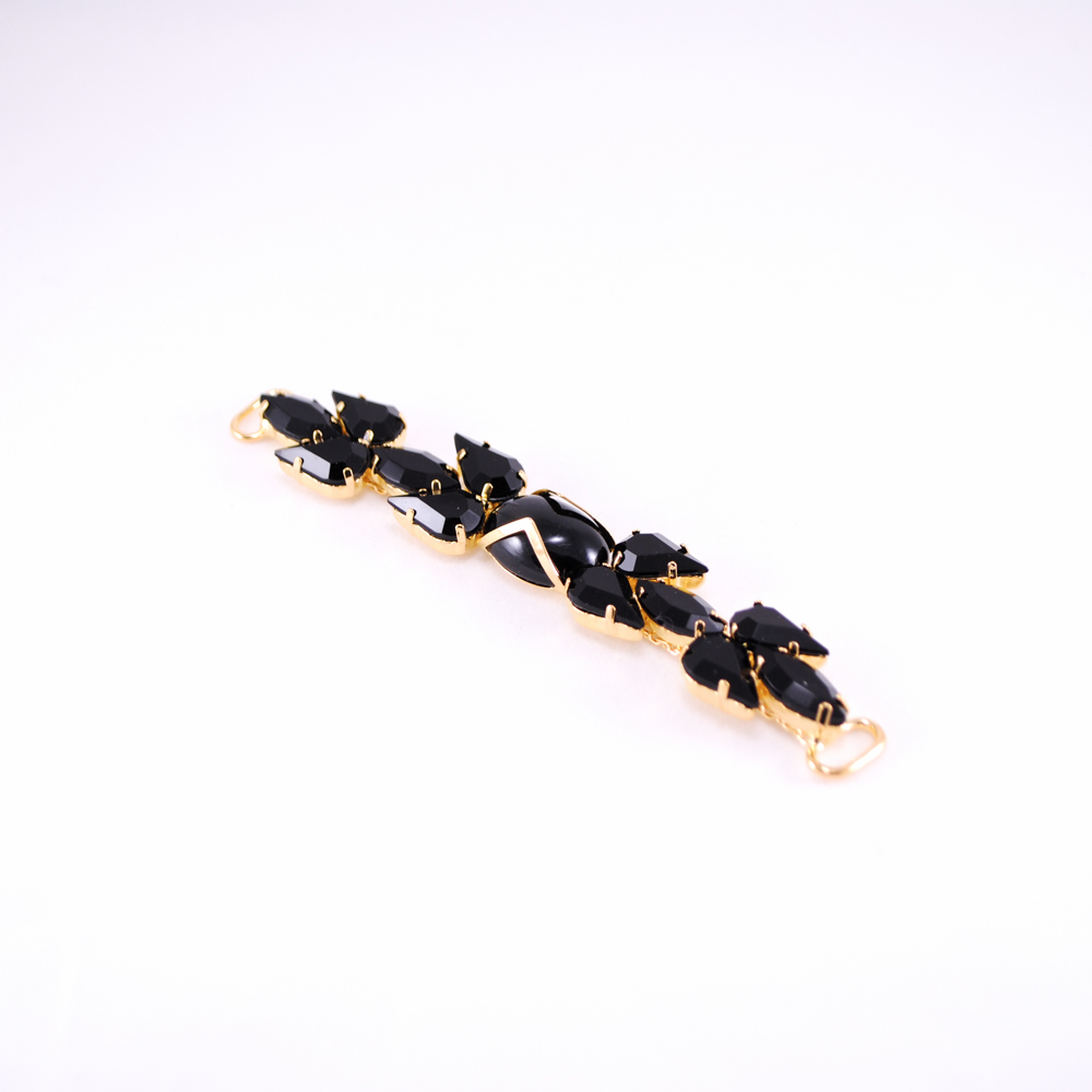 Укр.стекл.  91041 GOLD /перетяжка/ 9,7см. Перетяжка металл со стразами