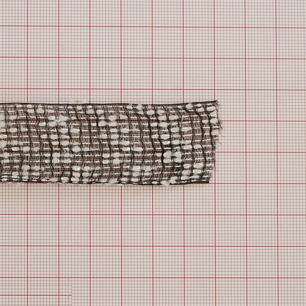 Тесьма Букле 2,6см, белый и черная сеть, 50ярд. Тесьма