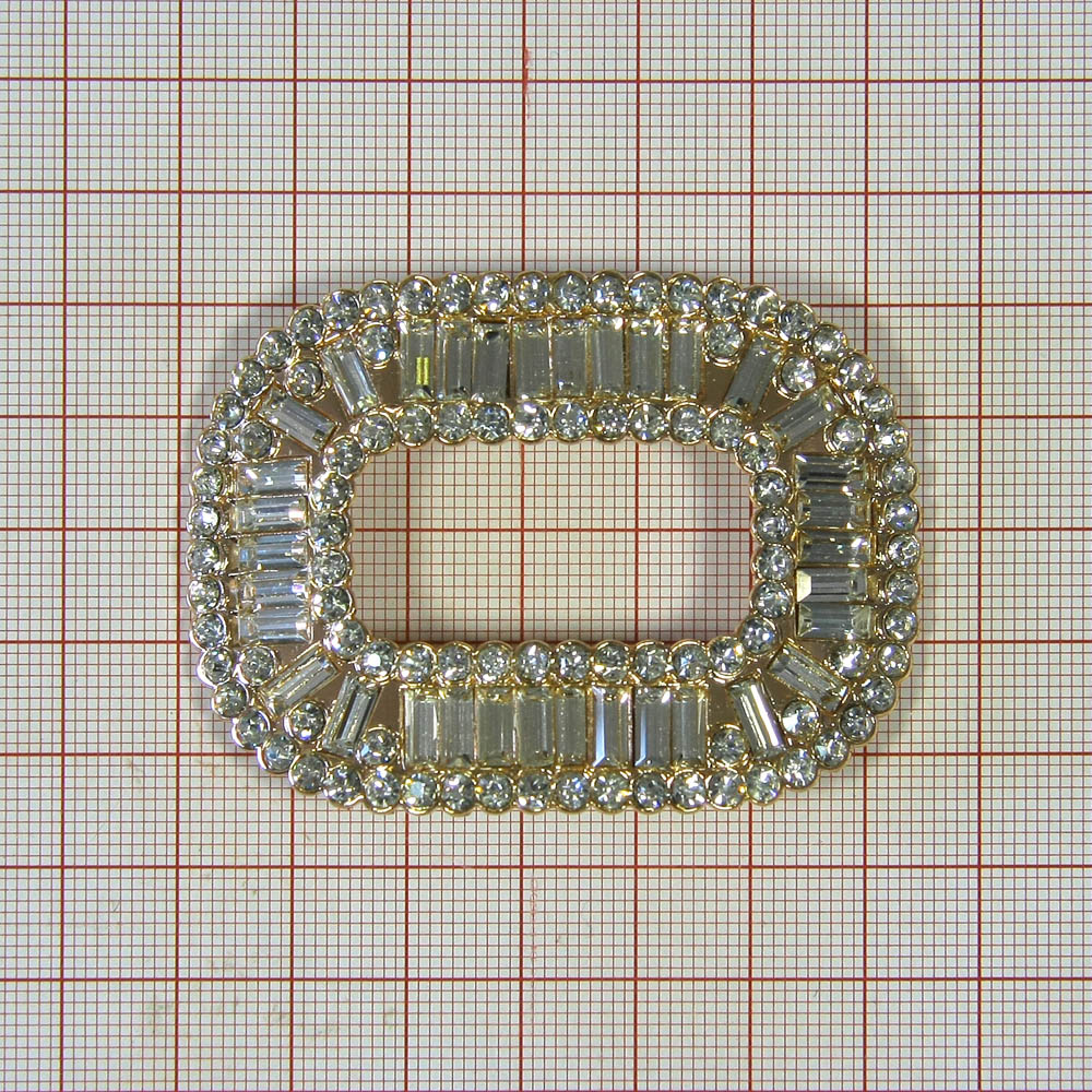 Краб металл SH-002 овал GOLD, белые камни. Крабы Металл Геометрия Декор