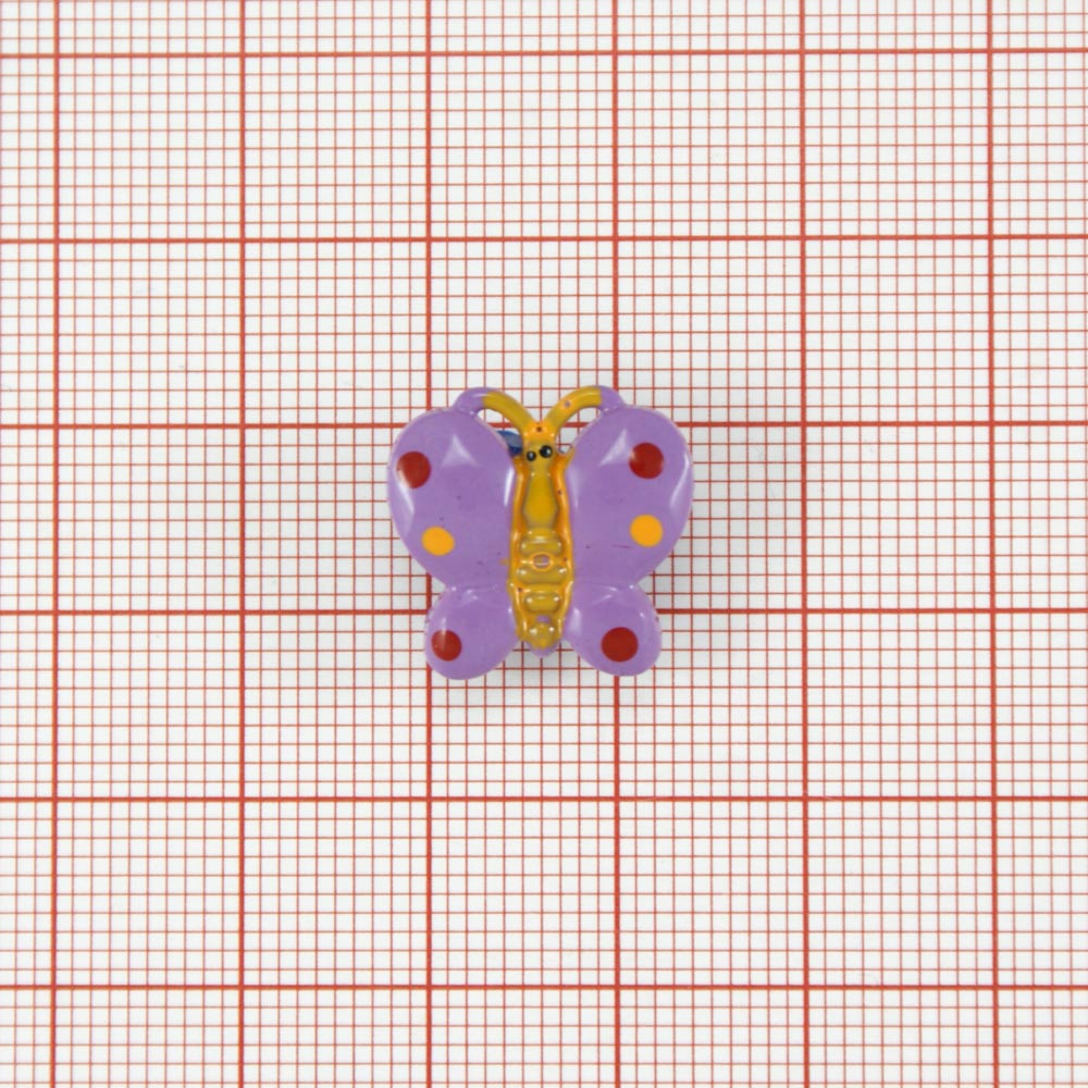 Пуговица детская S-352 Бабочка сиреневая 15,3мм, шт. Пуговица Детская