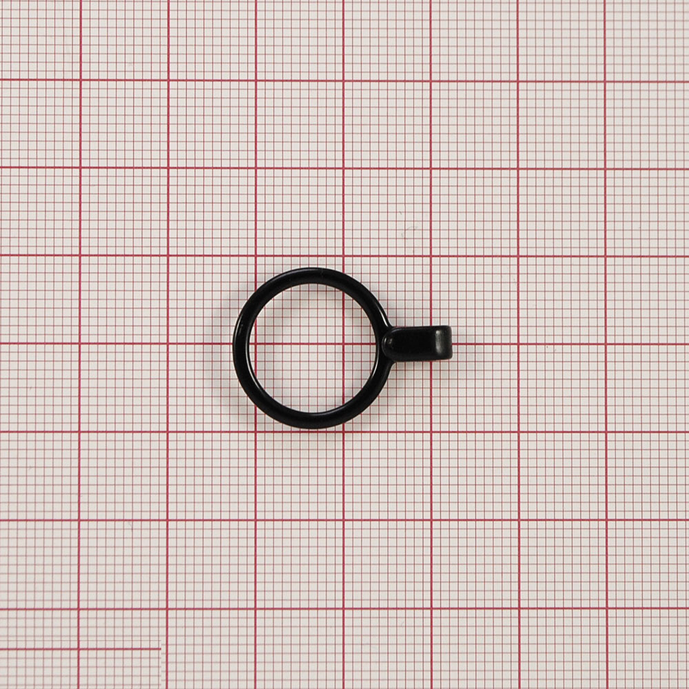 Крючок бельевой металл Кольцо, 13,8мм (внутр.), 18,3мм (внешн.), длина 25,1мм, черный, 1т.шт, уп. Крючок бельевой