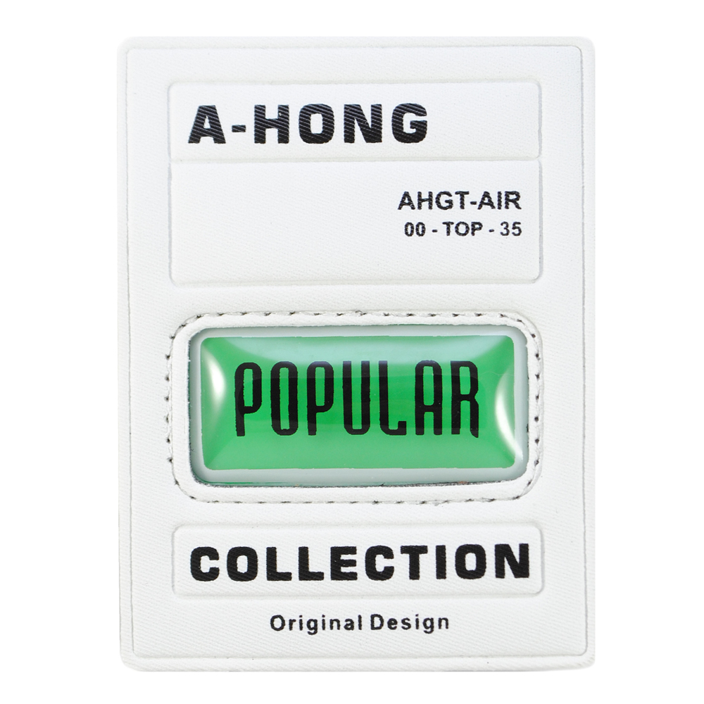 Лейба К/З бел., черн., A-HONG, вставка popular зелен, 6,8*9см., шт.. Лейба Кожзам