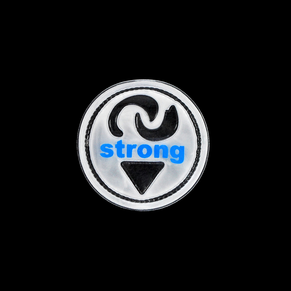 Лейба светоотражающая Strong , 4,5*4,5см, синий, серый, шт. Лейба Кожзам