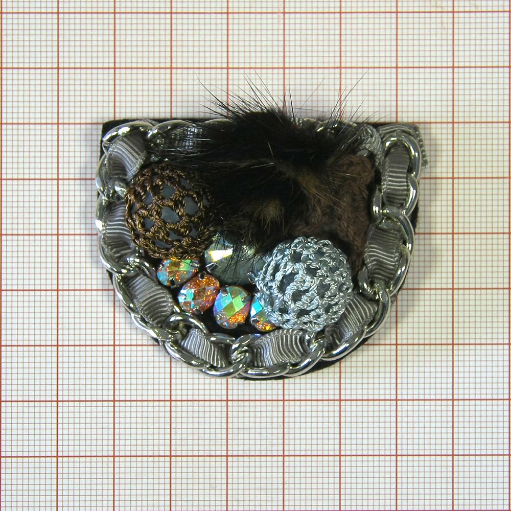 Аппликация декор обувная 34 Корзинка-цепочка, украшения, шт. Аппликации Пришивные Цветы Банты