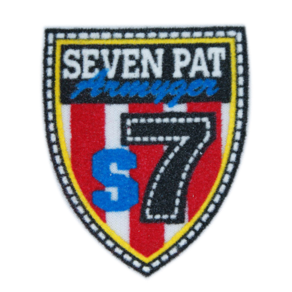 Термоаппликация флок SEVEN PAT 7, 65*55мм, черный, желтый, синий, красный, шт. Термопереводки Флок
