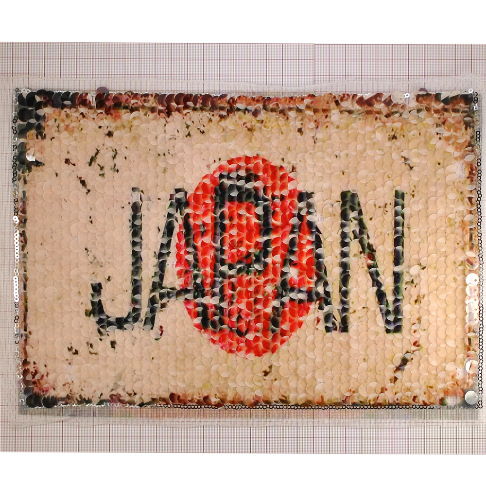 Аппликация пришивная пайетки JAPAN 20*30см светло-бежевый, коричневый, красный, шт. Аппликации Пришивные Пайетки