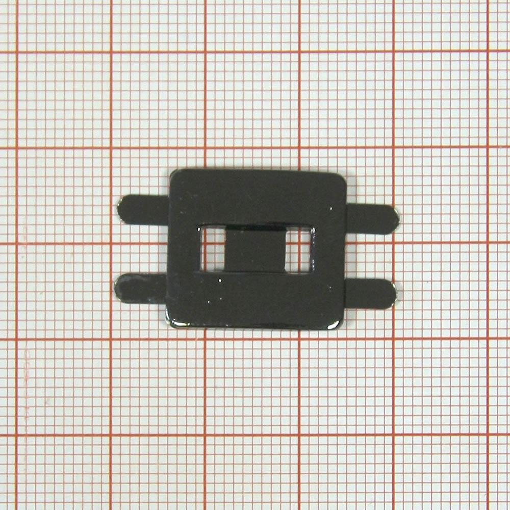 Краб металлический 0283 Пуговица прямоугольный BLACK NIKEL, шт . Крабы Металл Геометрия