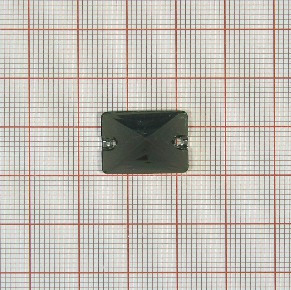 Стразы пришивные прямоугольные 13*18мм серый Кристалл, шт. Стразы пришивные