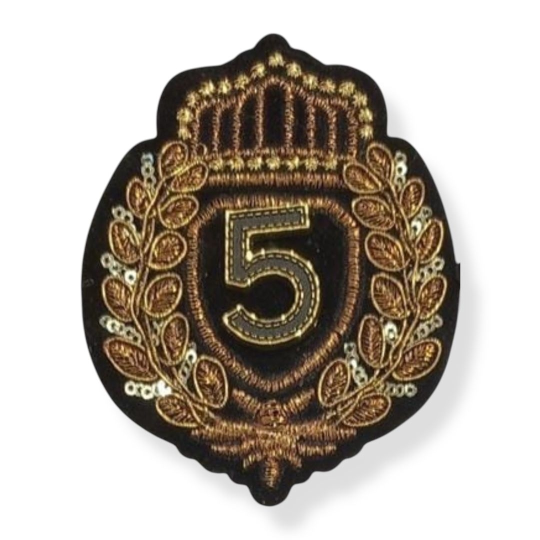 Шеврон тканевый 5, золото, черный, желтый, шт. Нашивка Вышивка, Ткань