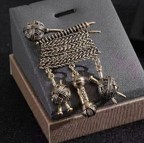 Брошь Вязание, 5*3,8см, черный никель, шт. Броши