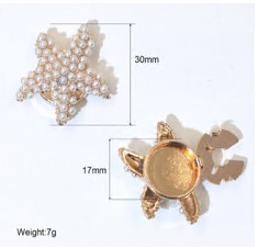 Клипса для пуговицы Звезда, золото, бусины. шт. Украшение для пуговицы