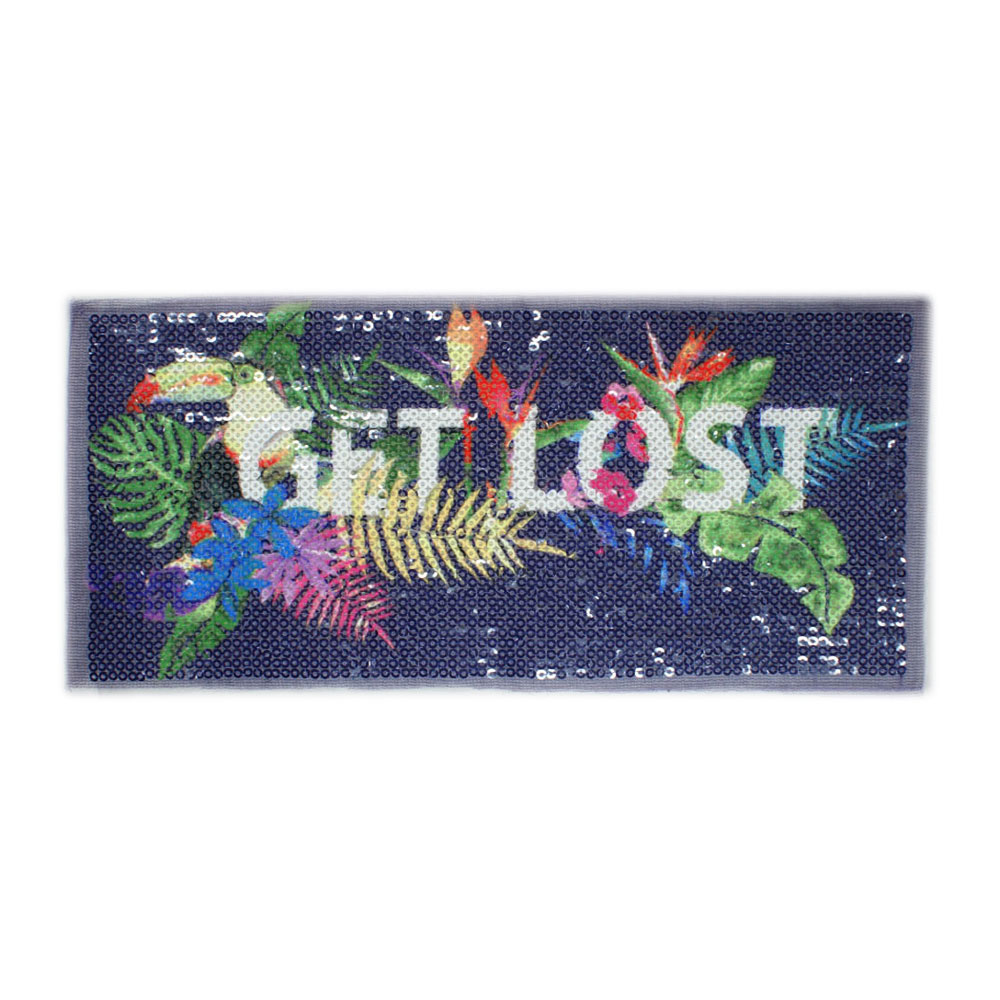 Аппликация пришивная пайетки GET LOST 10,5*23,5см цветная, шт. Аппликации Пришивные Пайетки