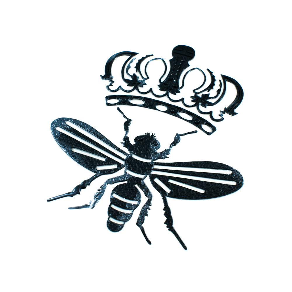 Термоаппликация резиновая Царица пчела 15,5*18,5см, черный, шт. Термоаппликации Резиновые Клеенка