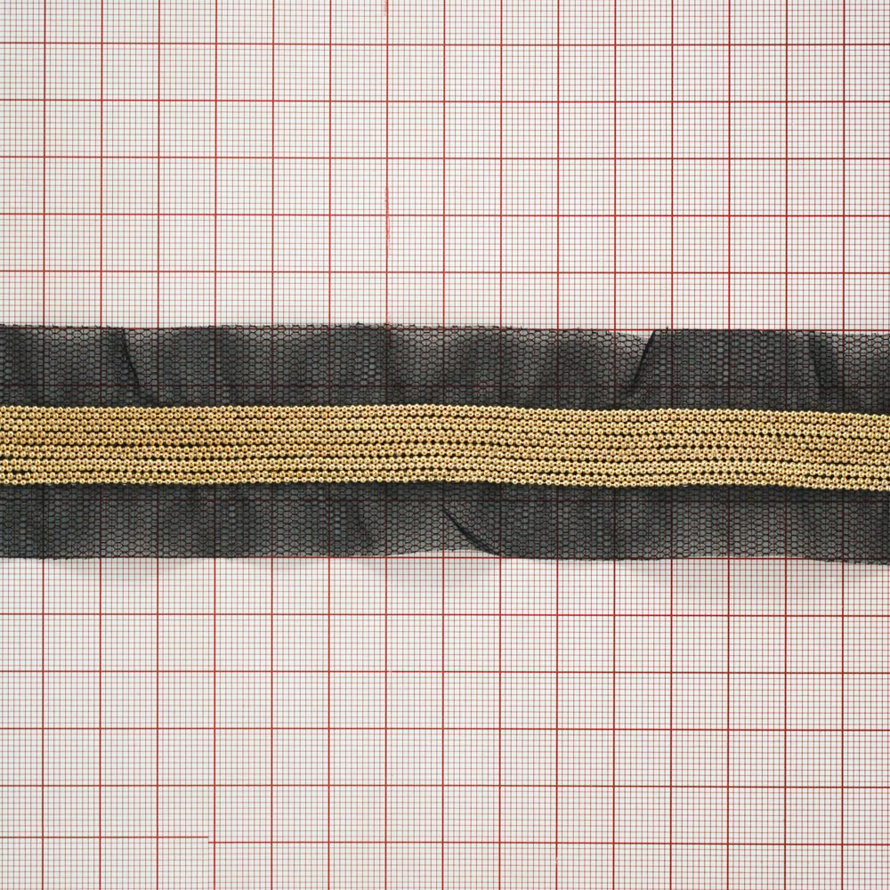 Тесьма Сети 4см черный и золото цепь шарик, 50ярд. Тесьма