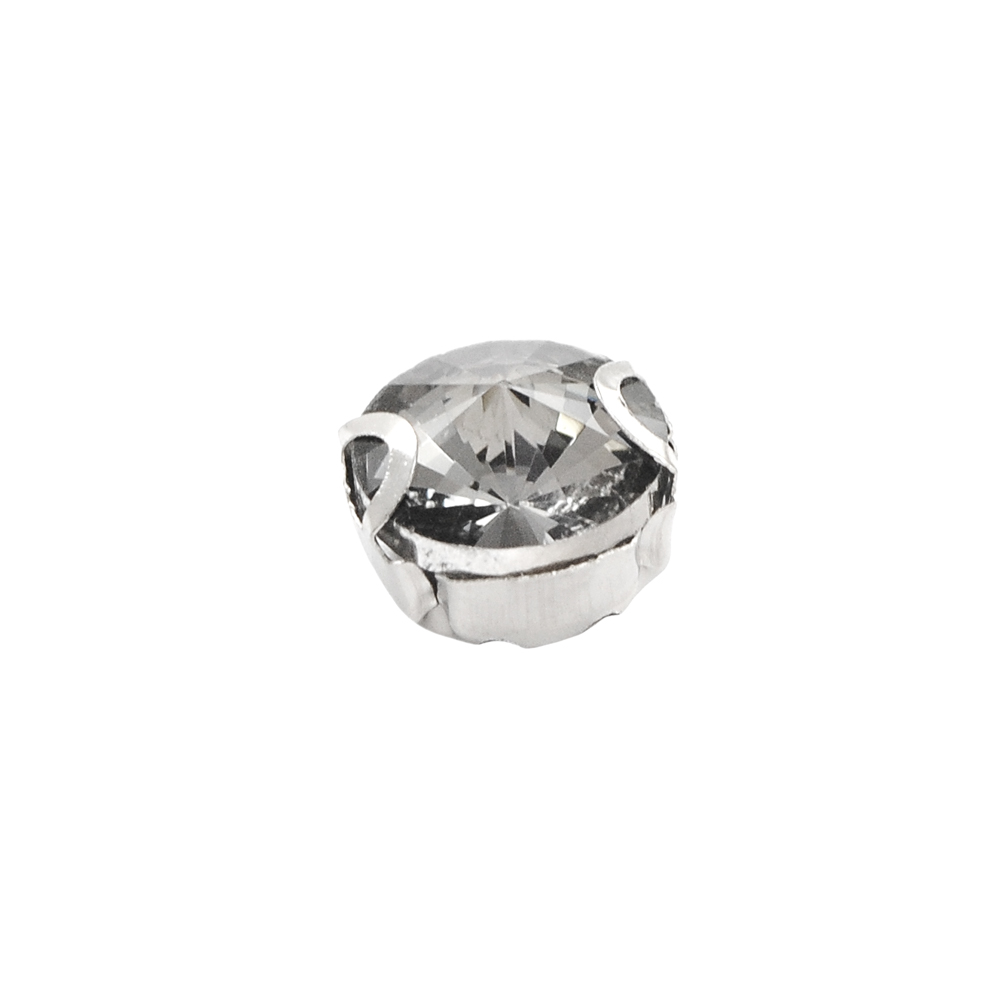 Стразы пришивные в металле, круг, 1см, black diamond, шт. Стразы пришивные в металле