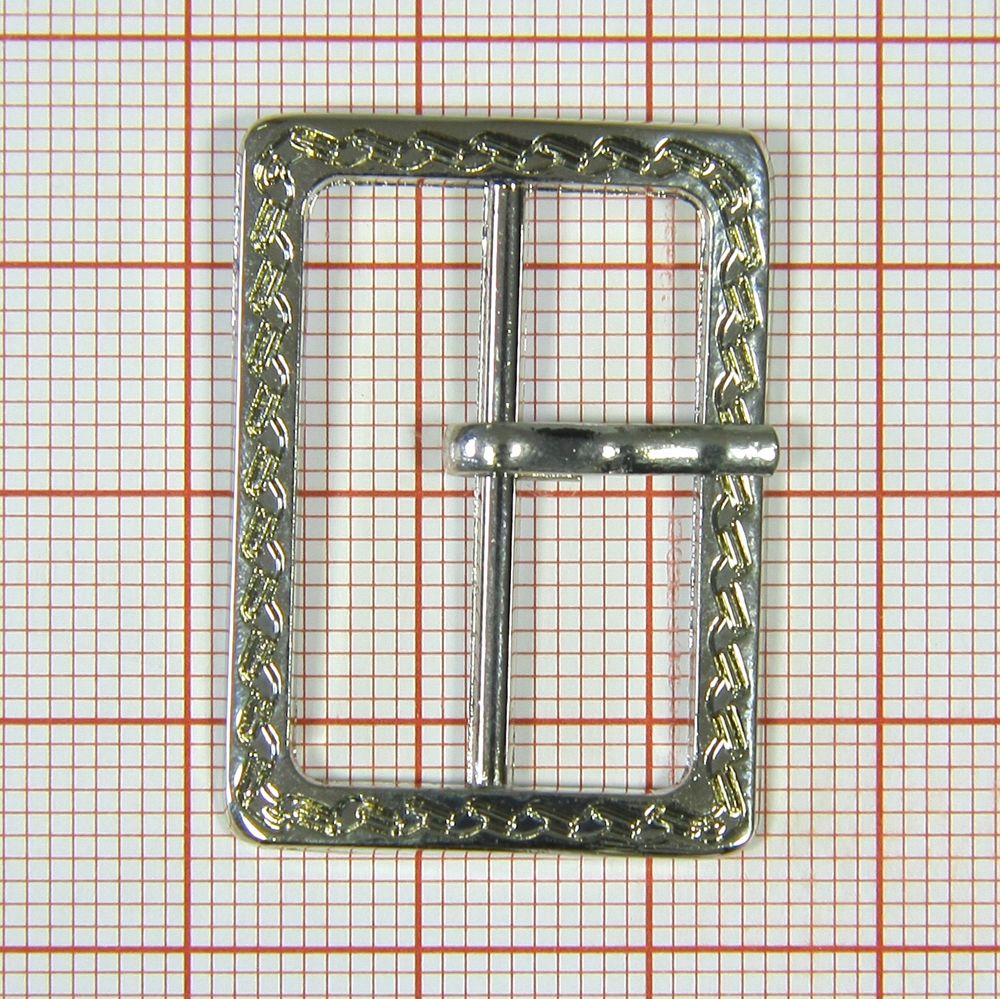 Пряжка металл 21003-1 прямоугольная 2,5см NIKEL Орнамент . Пряжка
