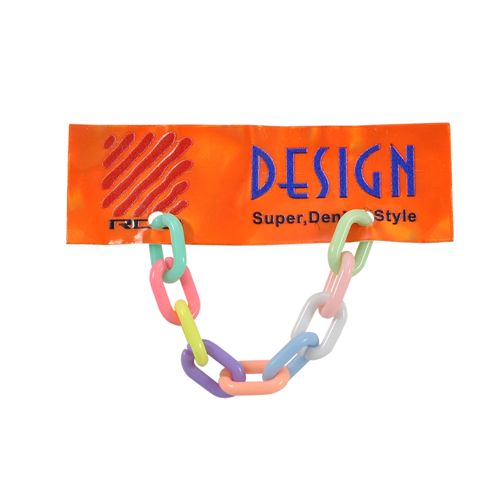 Лейба голографическая с радужной цепочкой DESIGN, 8*2,5м, синий, оранжевый , шт. Лейба Голограмма