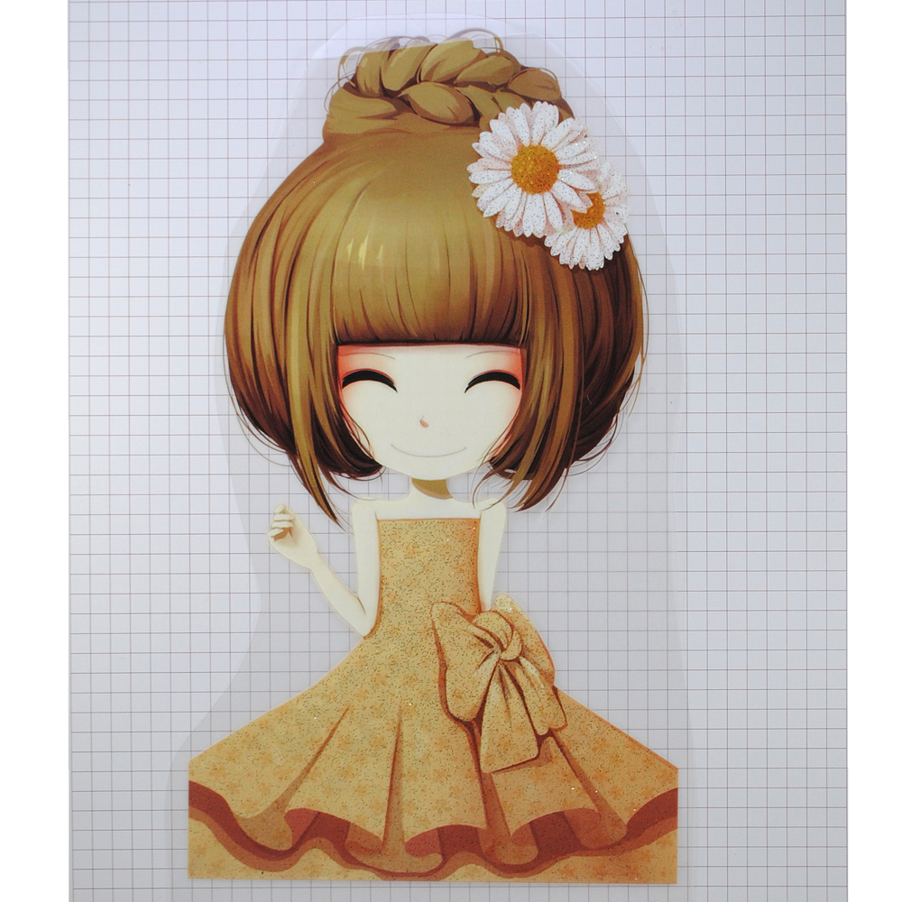 Термоаппликация Девочка Ромашка 12,5*22см бежевая, шт. Термопереводки Детские