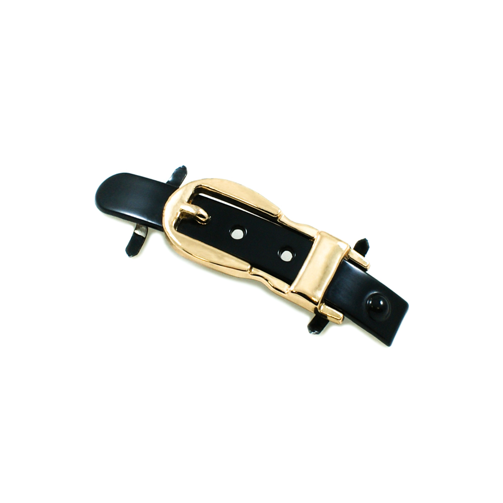 Краб металлический Ремешок-застежка 63*17мм GOLD, черный, шт. Крабы Металл Геометрия