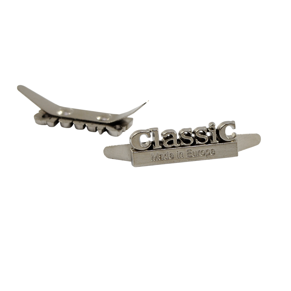 Краб металл CLASSIC, nikel, 2,5*0,8см, шт. Крабы Металл Надписи, Буквы