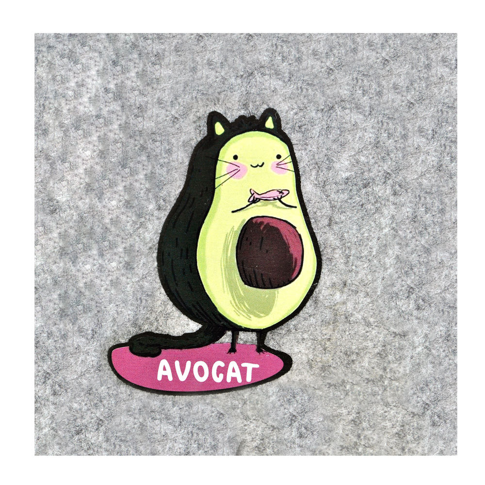 Термоаппликация AVO-CATTO №21-17 (кот авокадо с рыбкой) средняя 6,7*9,4см, шт. Термопереводки Детские
