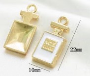 Подвеска металл Флакон, 1*2,2см, золото, белый, шт. Подвески