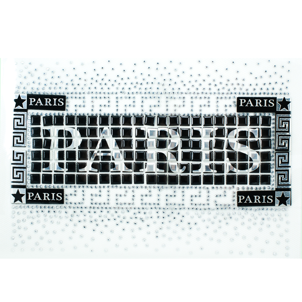 Термоаппликация из страз PARIS 19,5*13,5см серебро, черный, шт. Аппликации клеевые Рисунки из страз
