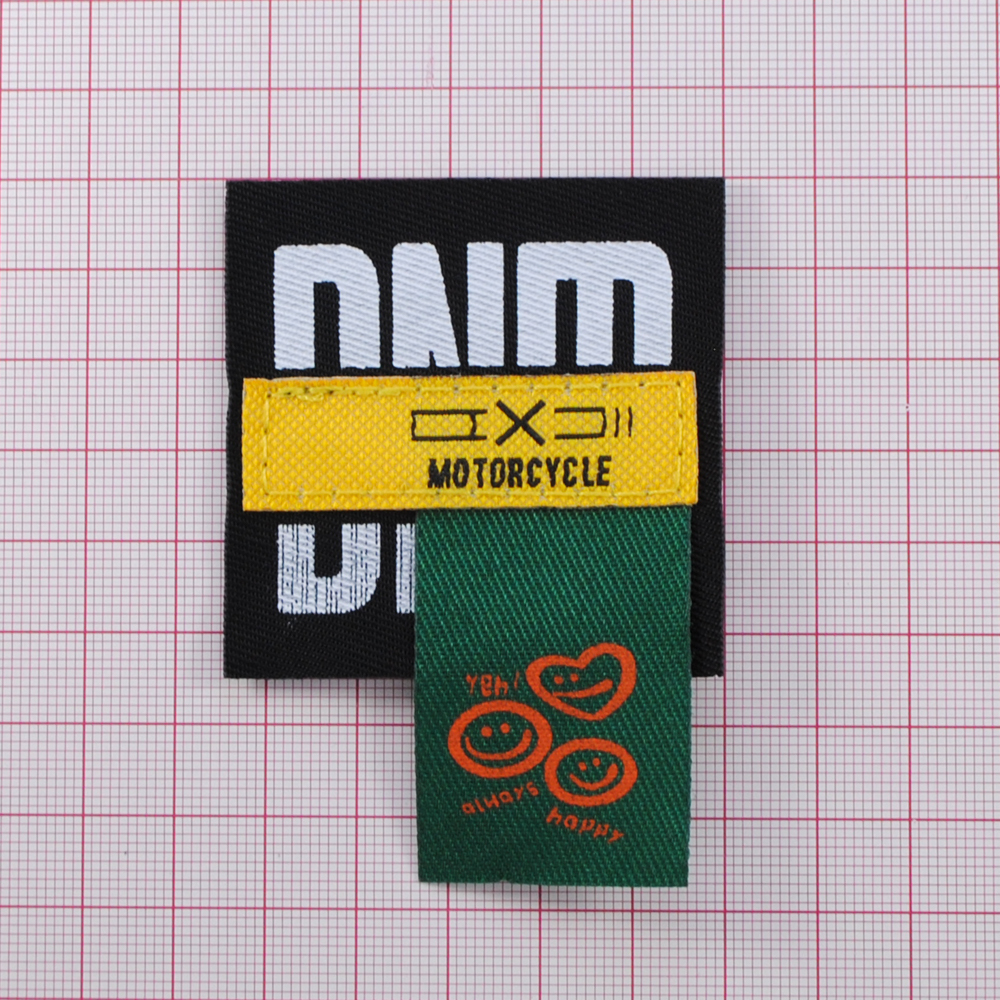 Лейба ткань Motorcycle, 5,5*5,5см (7,7см с флажком), чёрн., бел., жёлт., зел., шт. Лейба Ткань