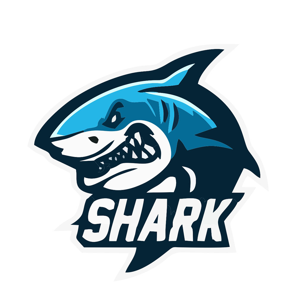 Термоаппликация №13-27 SHARK акула сине-черная 106*108мм, шт. Термоаппликации Накатанный рисунок