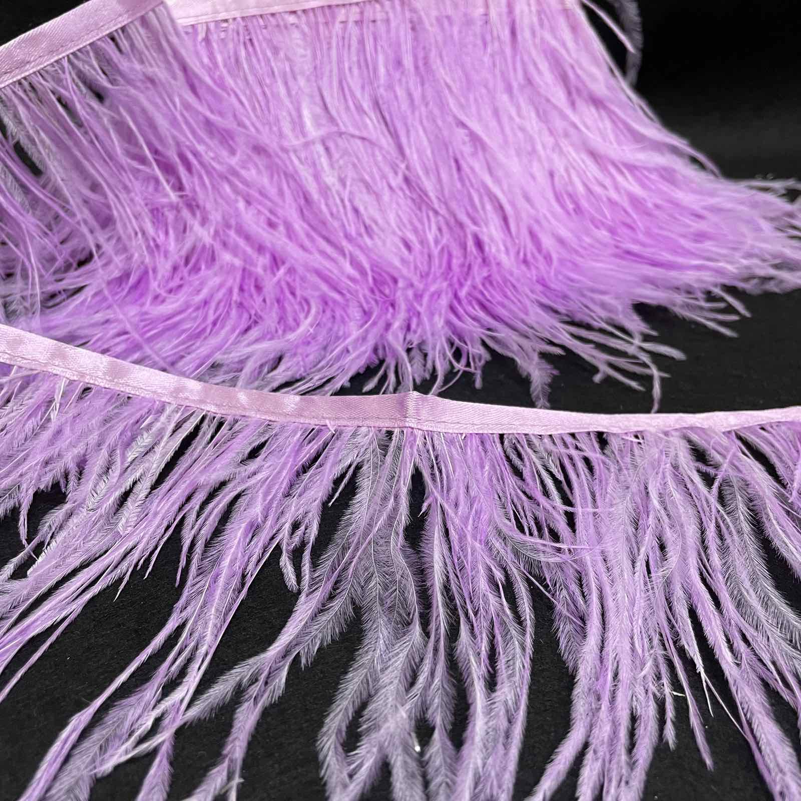 Перья в рулоне 10-14см, сиреневый., ярд. Перья