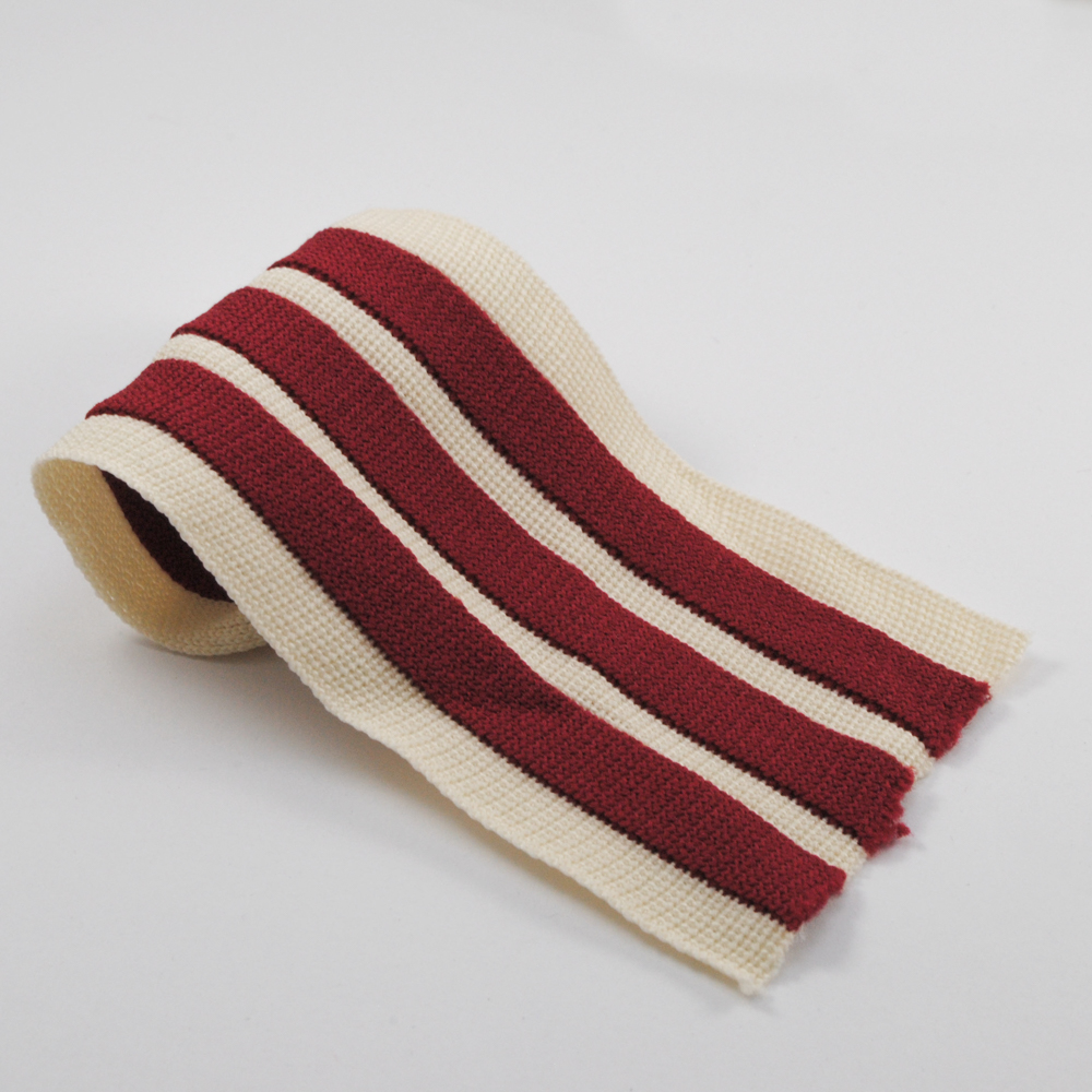 Тесьма лампасная Полосы, 6см, бежевый, бордовый, ярд. Тесьма