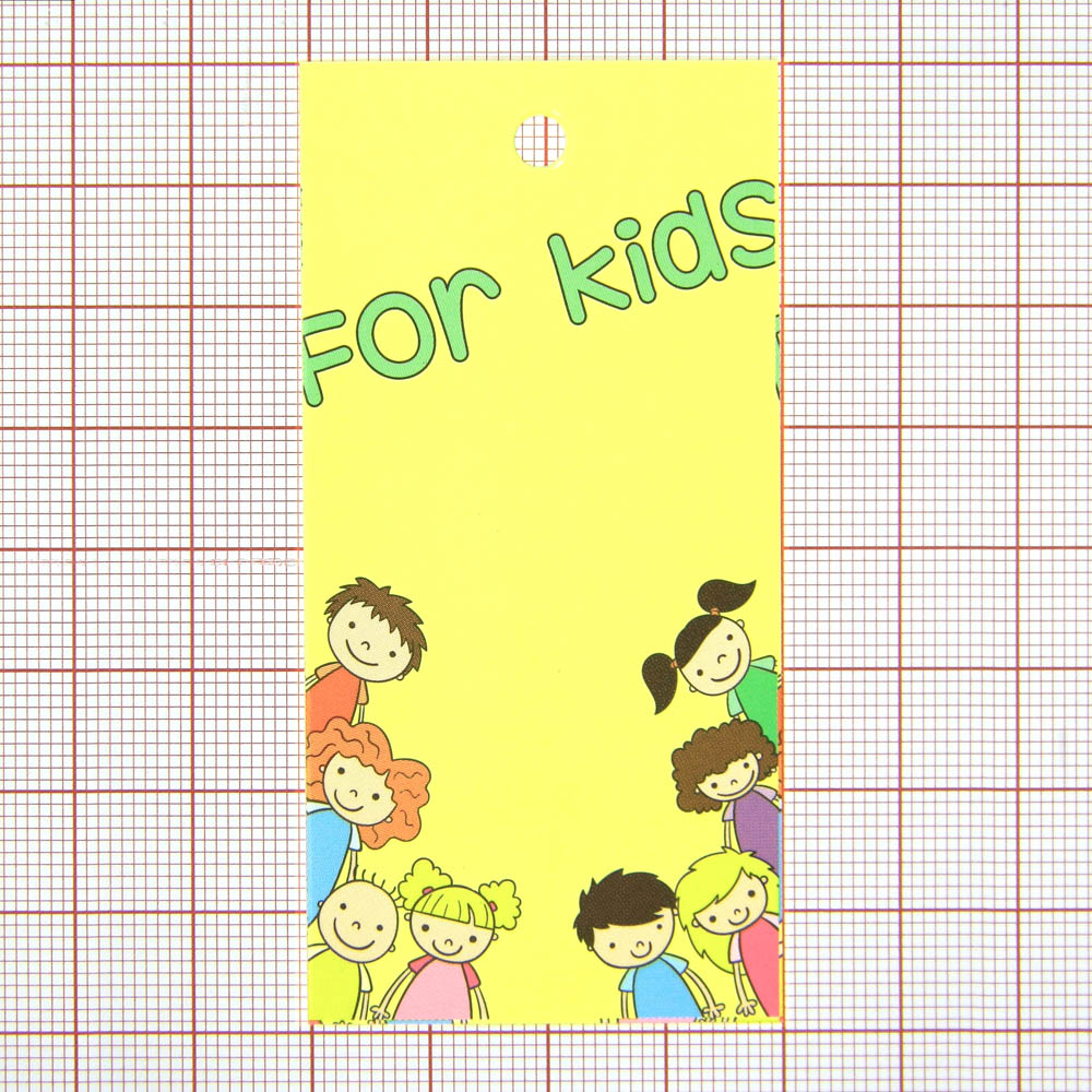 Этикетка бумажная For Kids 40*80мм Дети желтая. Этикетка бумага