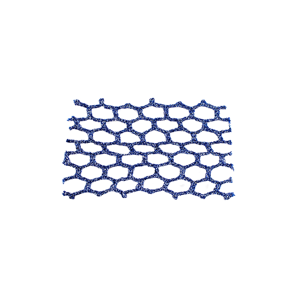 Тесьма Сеть крупная с люрексом, 5,2см, синий, ярд. Тесьма