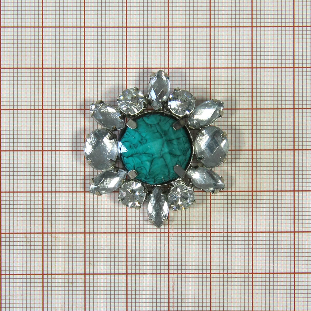 Краб металл HW-2092 краб, бирюзовый камень, NIKEL. Крабы Металл Цветы, Жуки