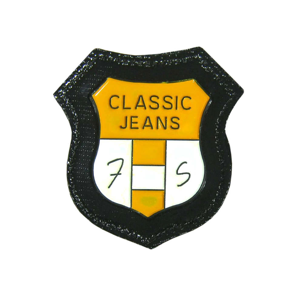 Лейба кожзам A8884 42*46мм Classic Jeans, эмаль. Лейба Кожзам