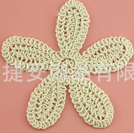 Аппликация пришивная Вязаный цветок, 11,5*11,5см, светло-бежевый, шт. Аппликации Пришивные Кружевные Вязаные