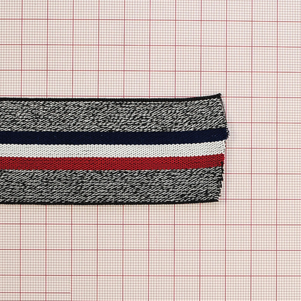 Резинка Полосы 4см, черный, красный, белый, темно-синий, 50ярд. Резинка