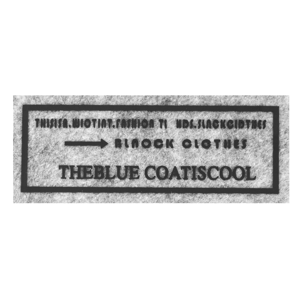 Термоаппликация резиновая Coatiscool 87*30мм прозрачная прямоугольная, черный текст, шт. Термопереводки Резиновые, Термопленка