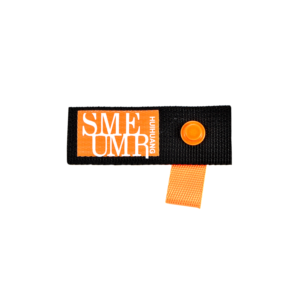 Лейба тканевая с хольнитеном SMEUMR, 7*2,5см, черный, оранжевый, белый,  шт. Лейба Ткань