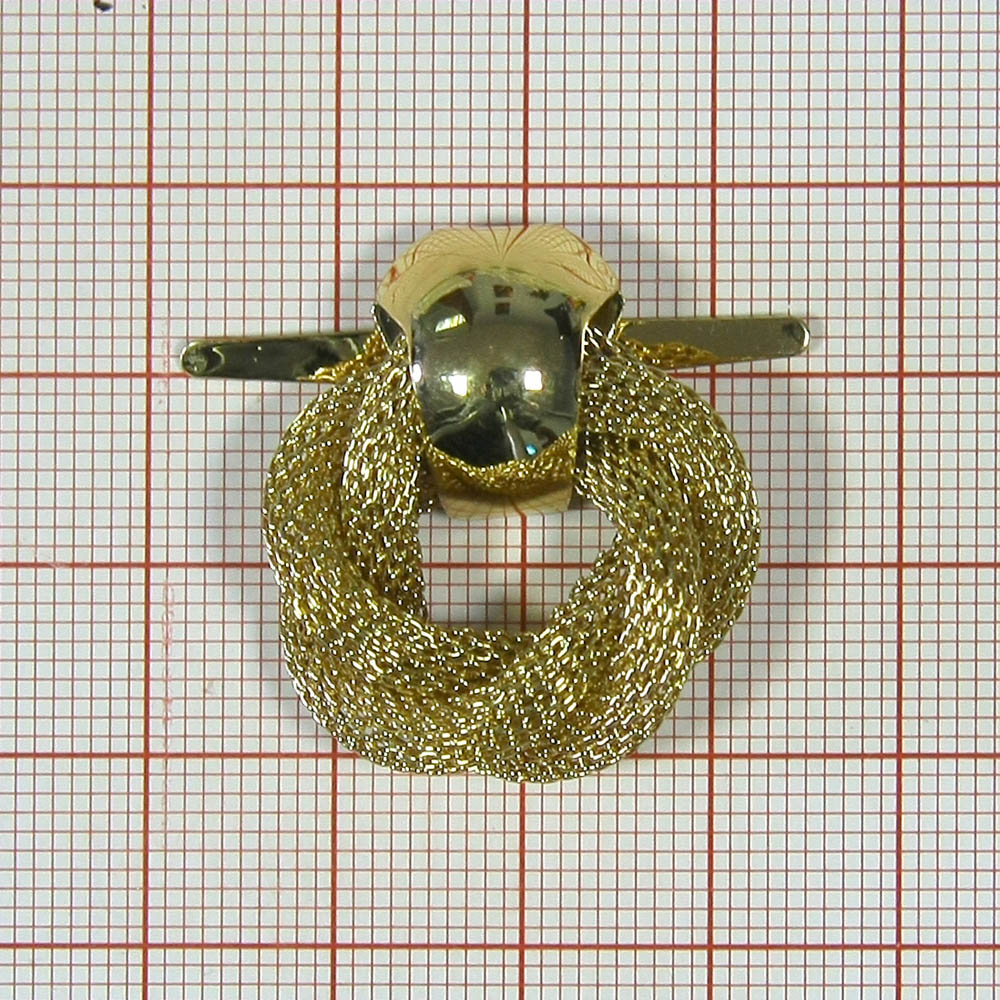 Краб металл Рогалик цепь-сетка 25*30мм GOLD, шт. Крабы Металл Геометрия Декор
