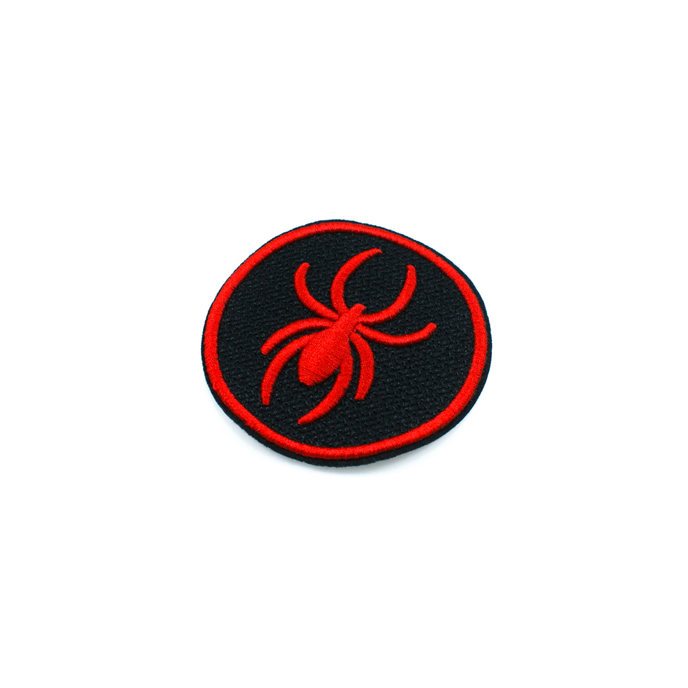Нашивка тканевая Красный паук 8*8,2см, черный, красный с вышитым лого, шт. Нашивка Вышивка